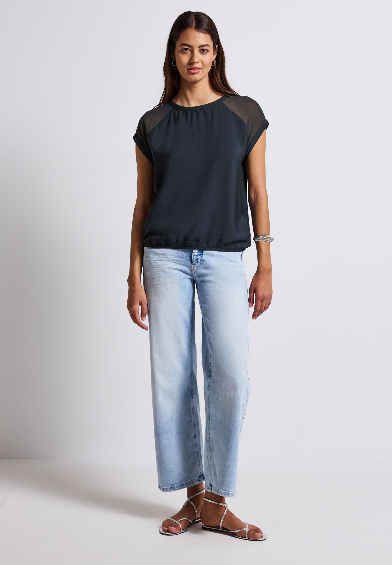 Blusenshirt mit Meshdetail