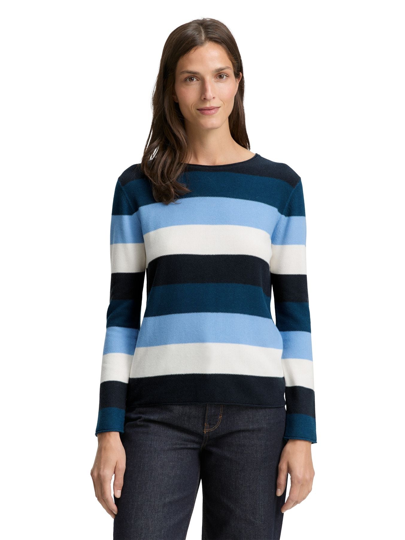 Knit structured striped