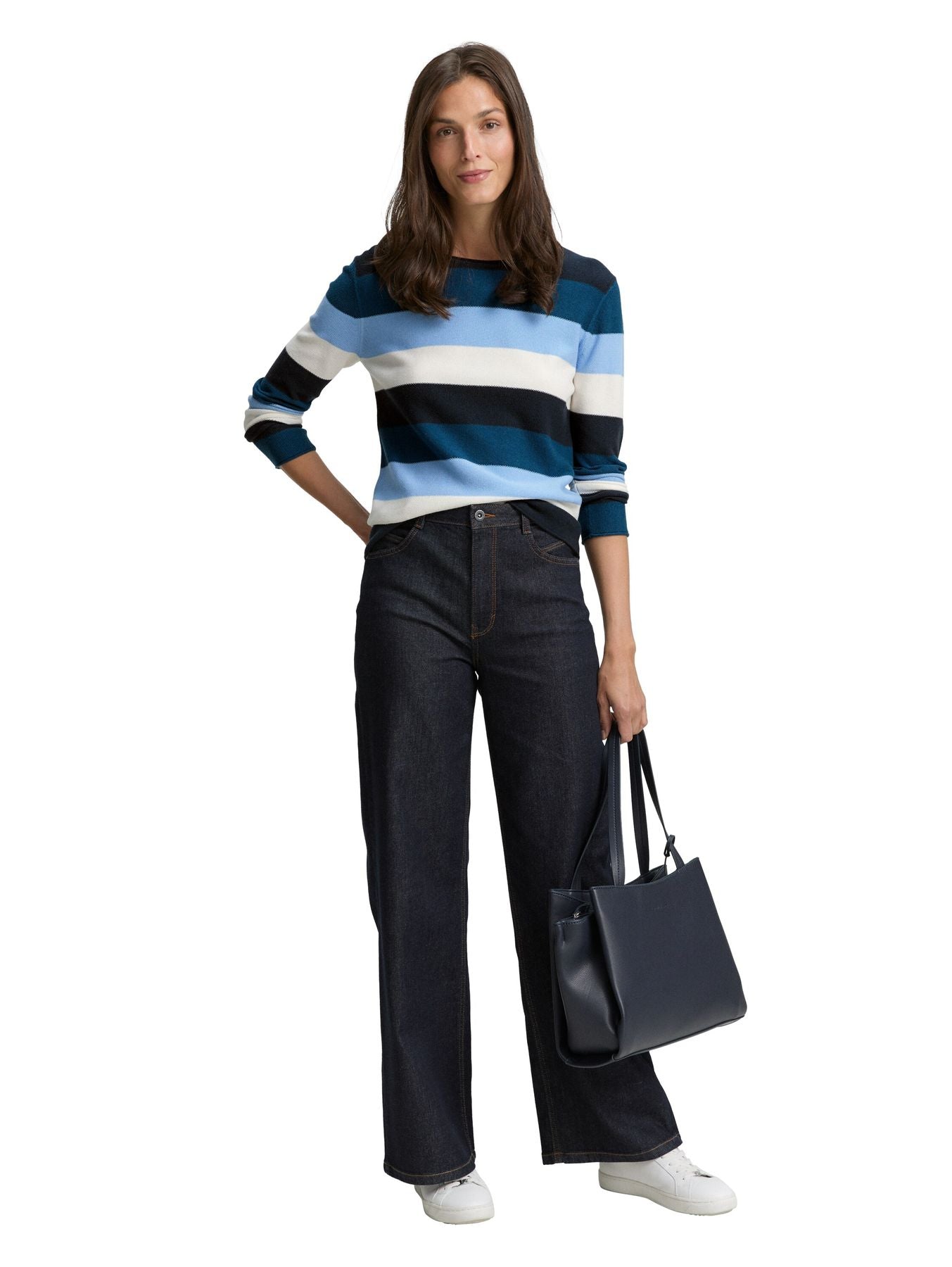 Knit structured striped