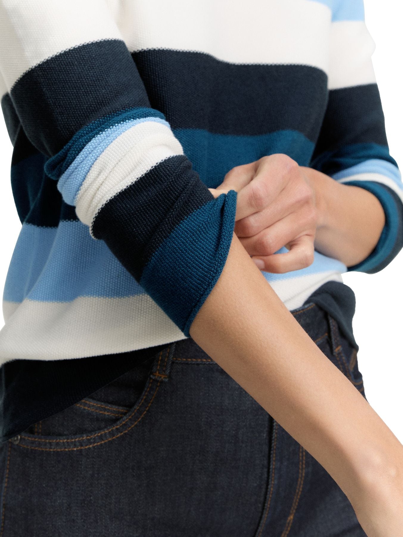 Knit structured striped