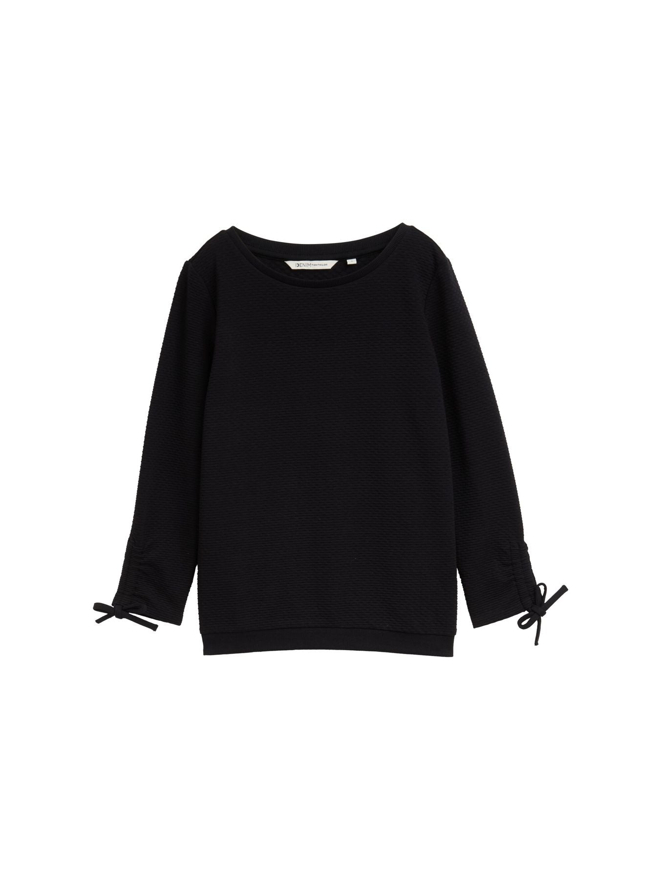 Slim Fit Sweatshirt mit Raffärmeln