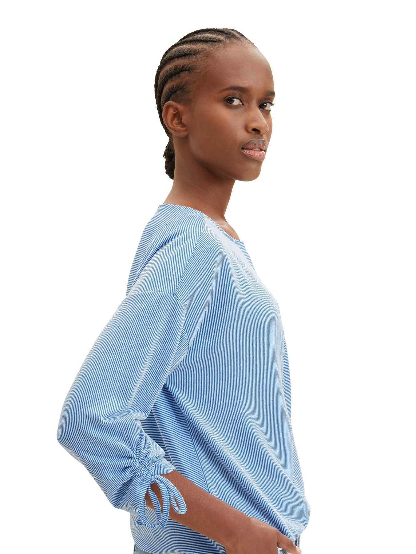 Loose Fit Langarmshirt mit Raffärmeln