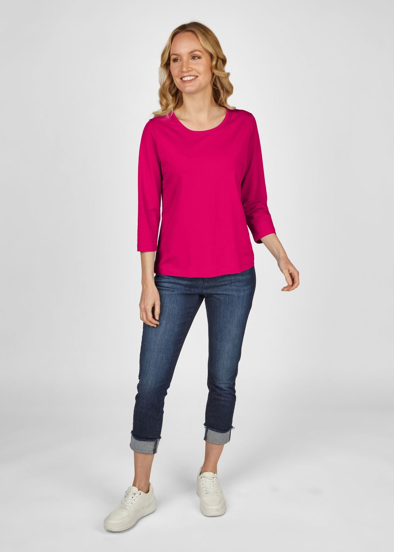 Baumwoll-T-Shirt in uni