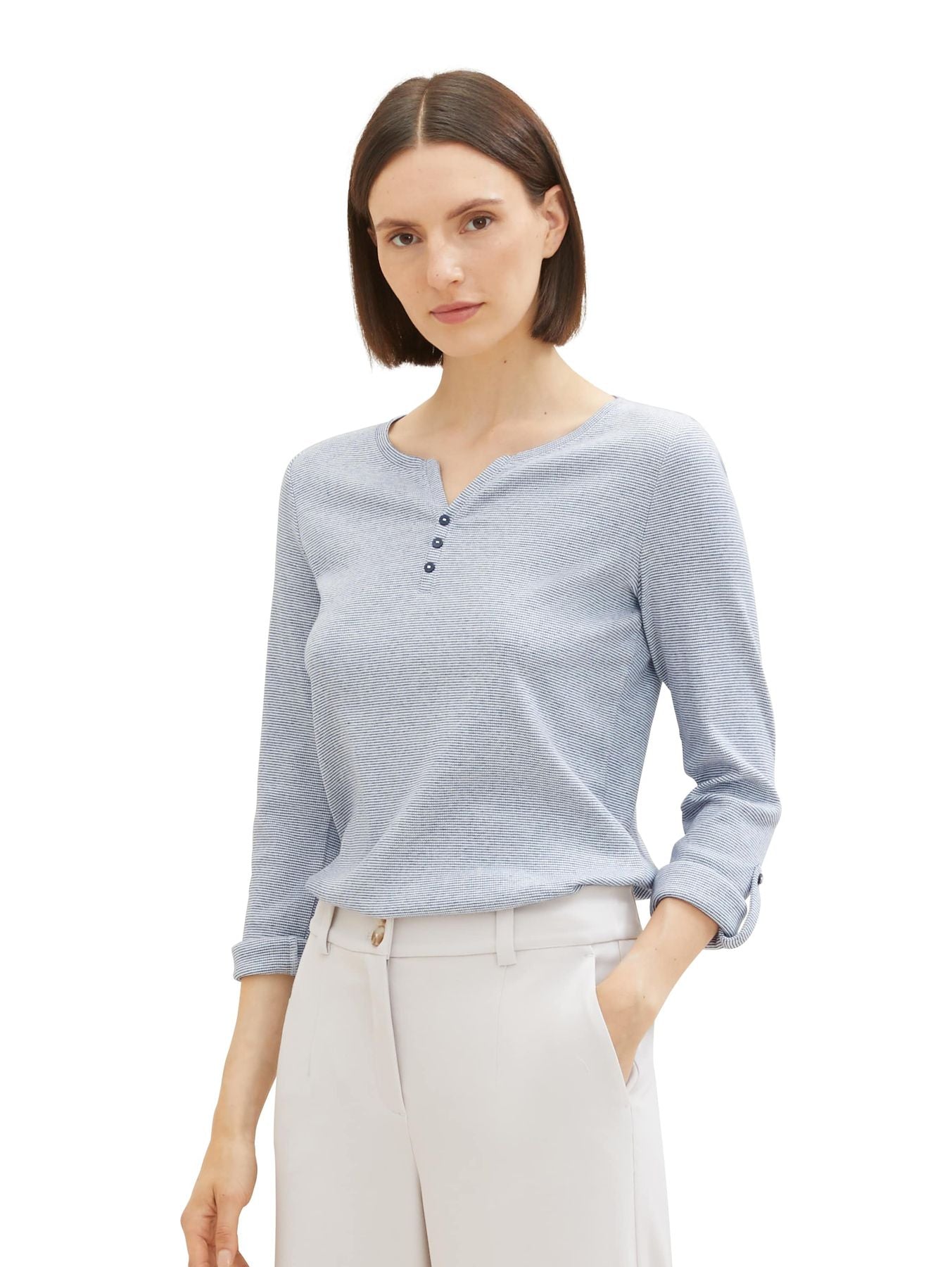 T-shirt stripe henley