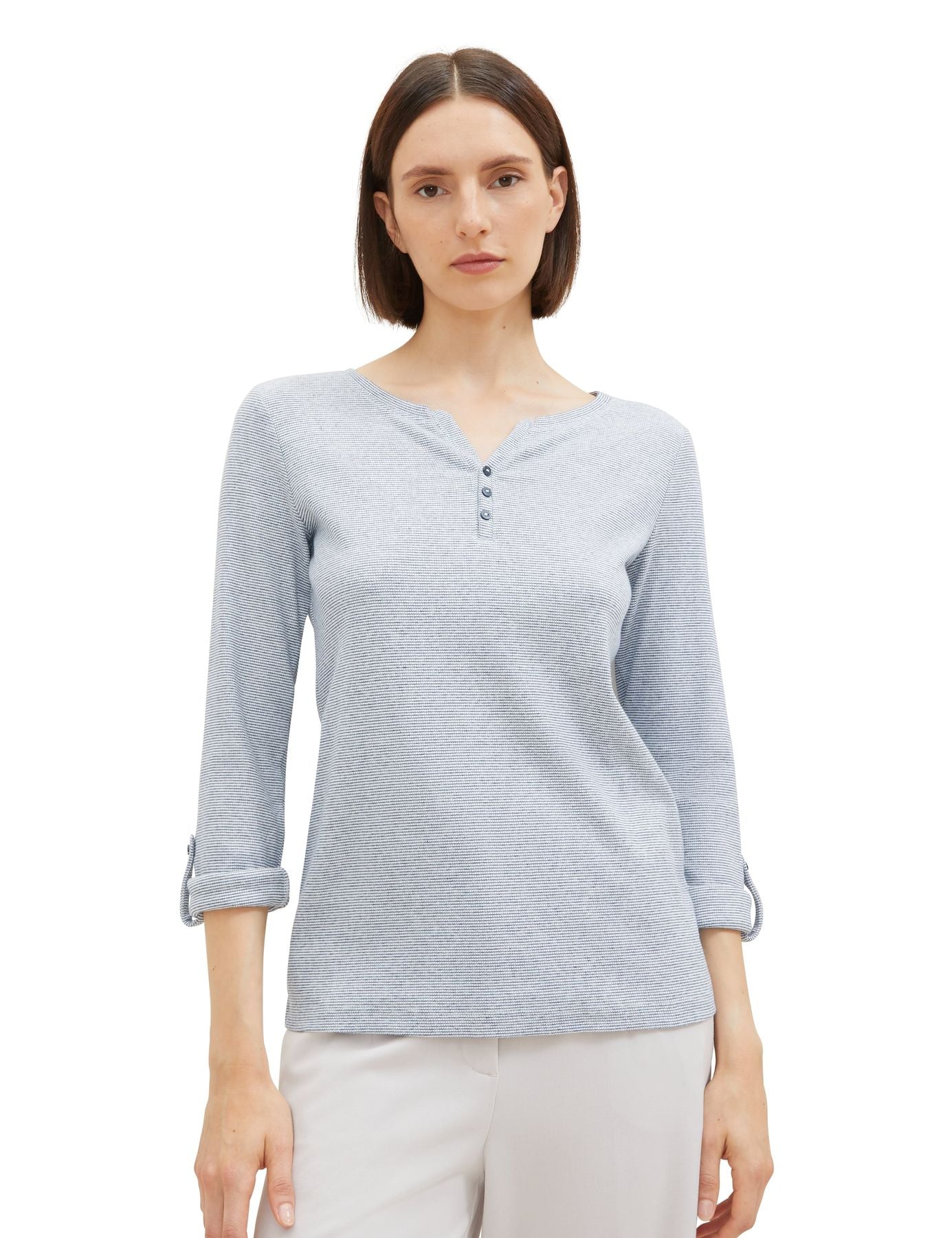 T-shirt stripe henley