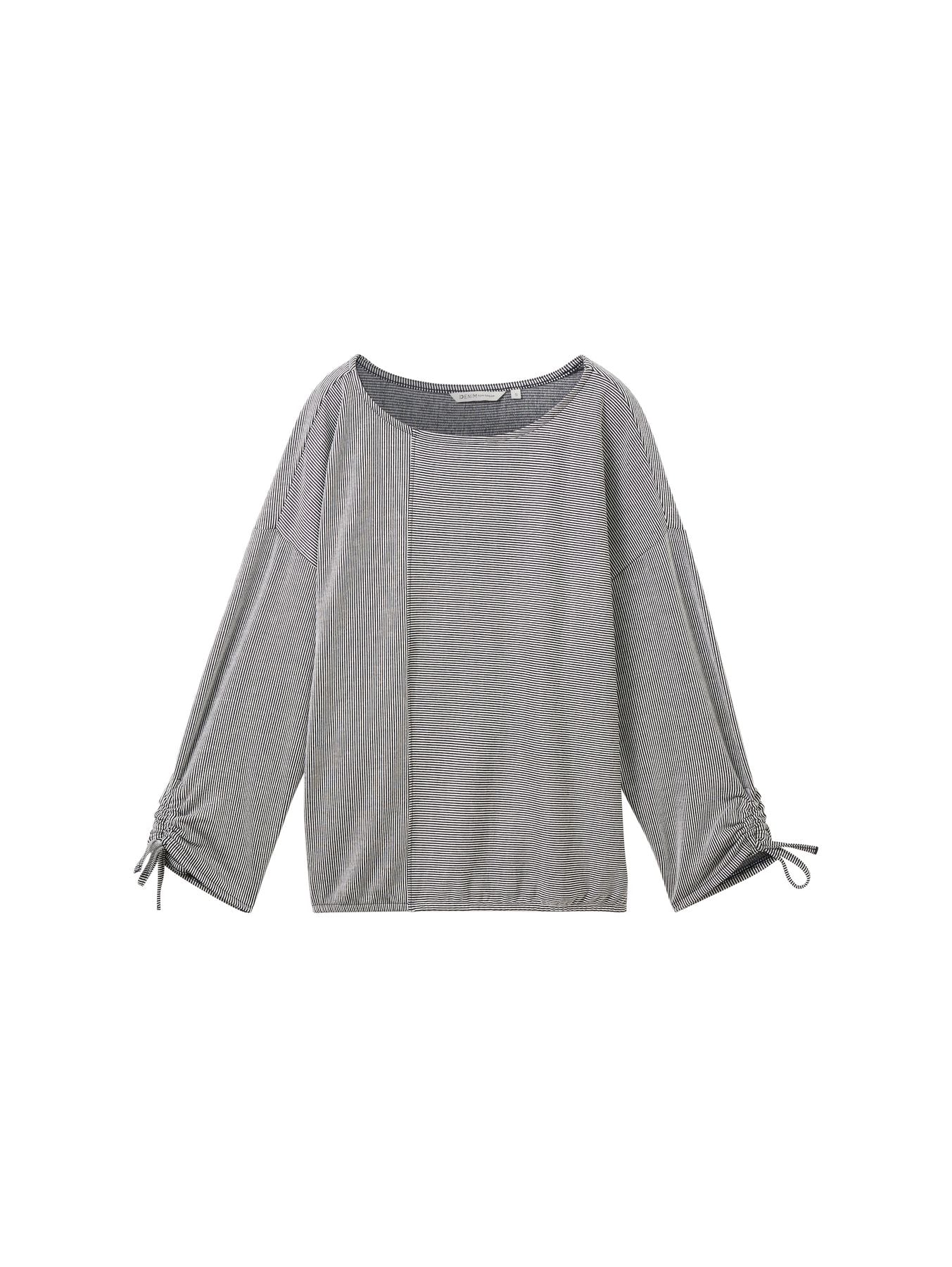 Loose Fit Langarmshirt mit Raffärmeln