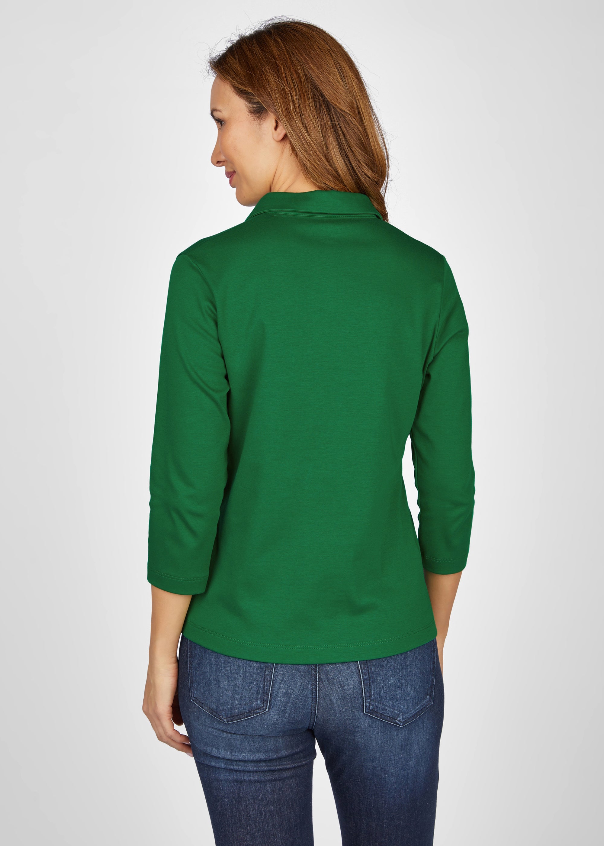 Shirt mit Polokragen und 3/4-Arm