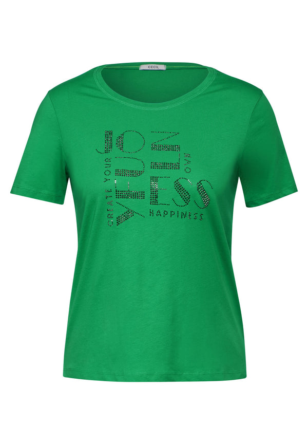 T-Shirt mit Steinchendeko