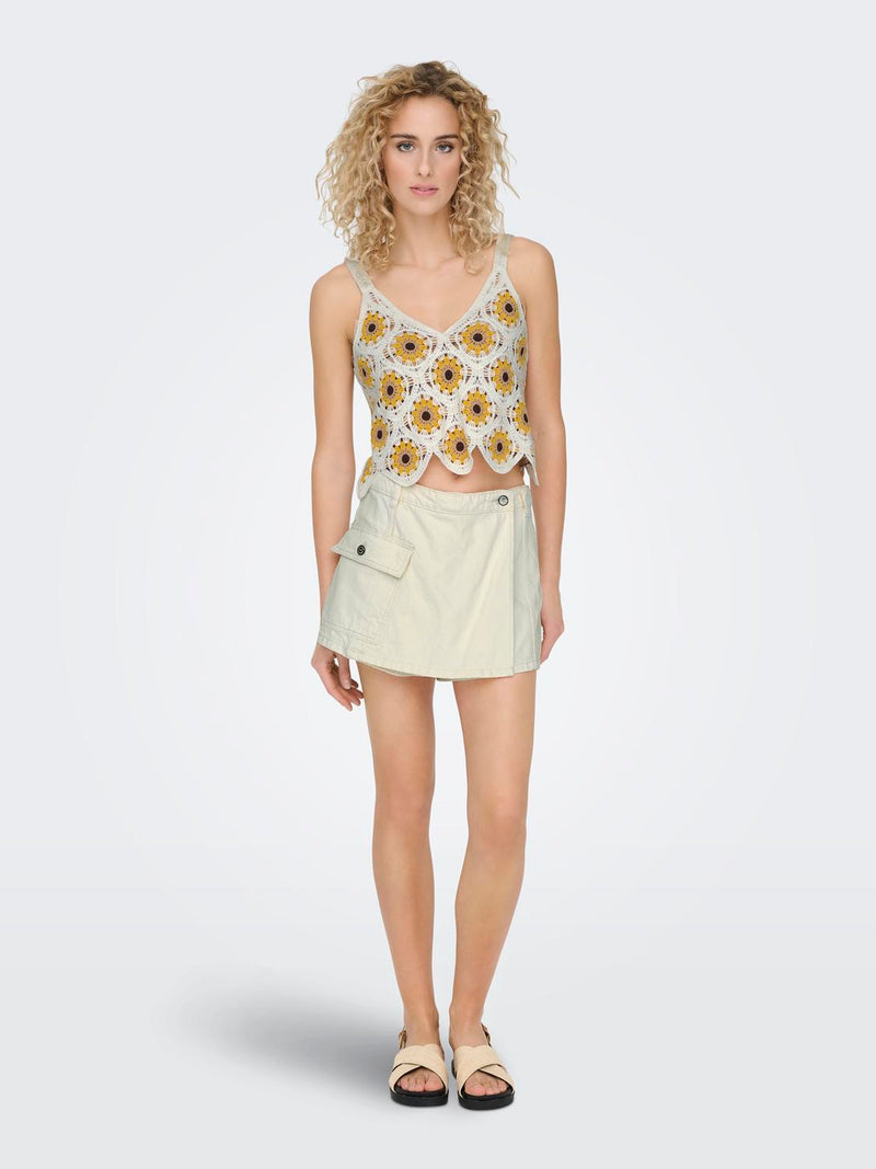 ONLMIRA REG ECRU DNM SKORT TAI