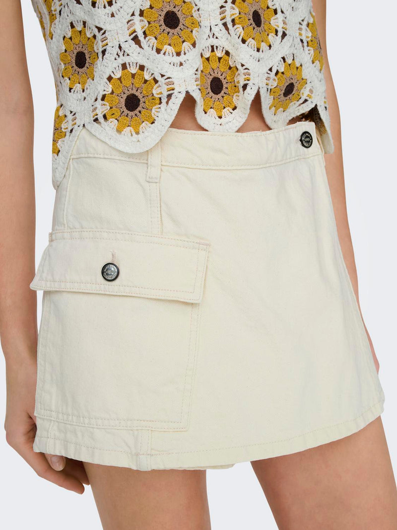 ONLMIRA REG ECRU DNM SKORT TAI