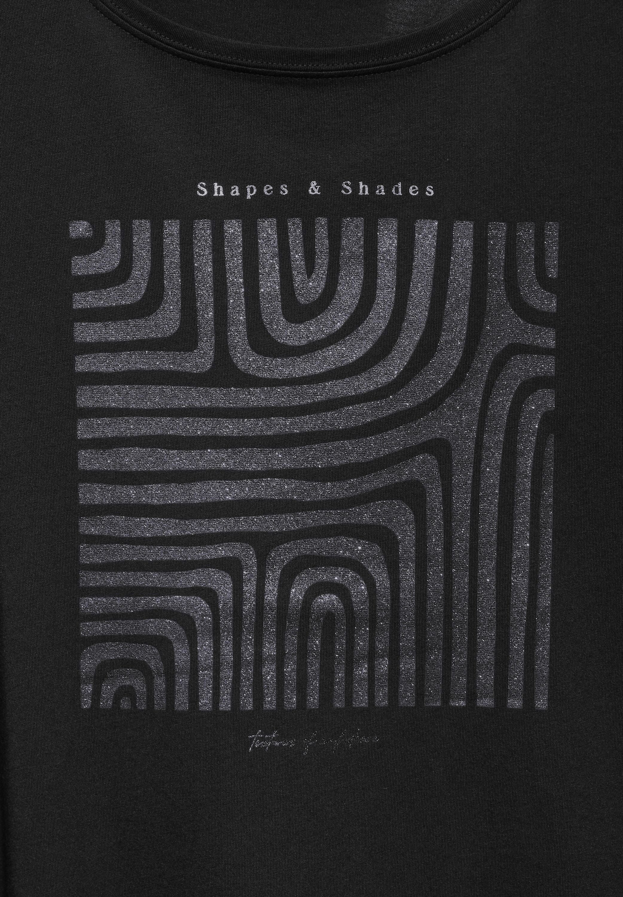 T-Shirt mit Glitter-Motiv