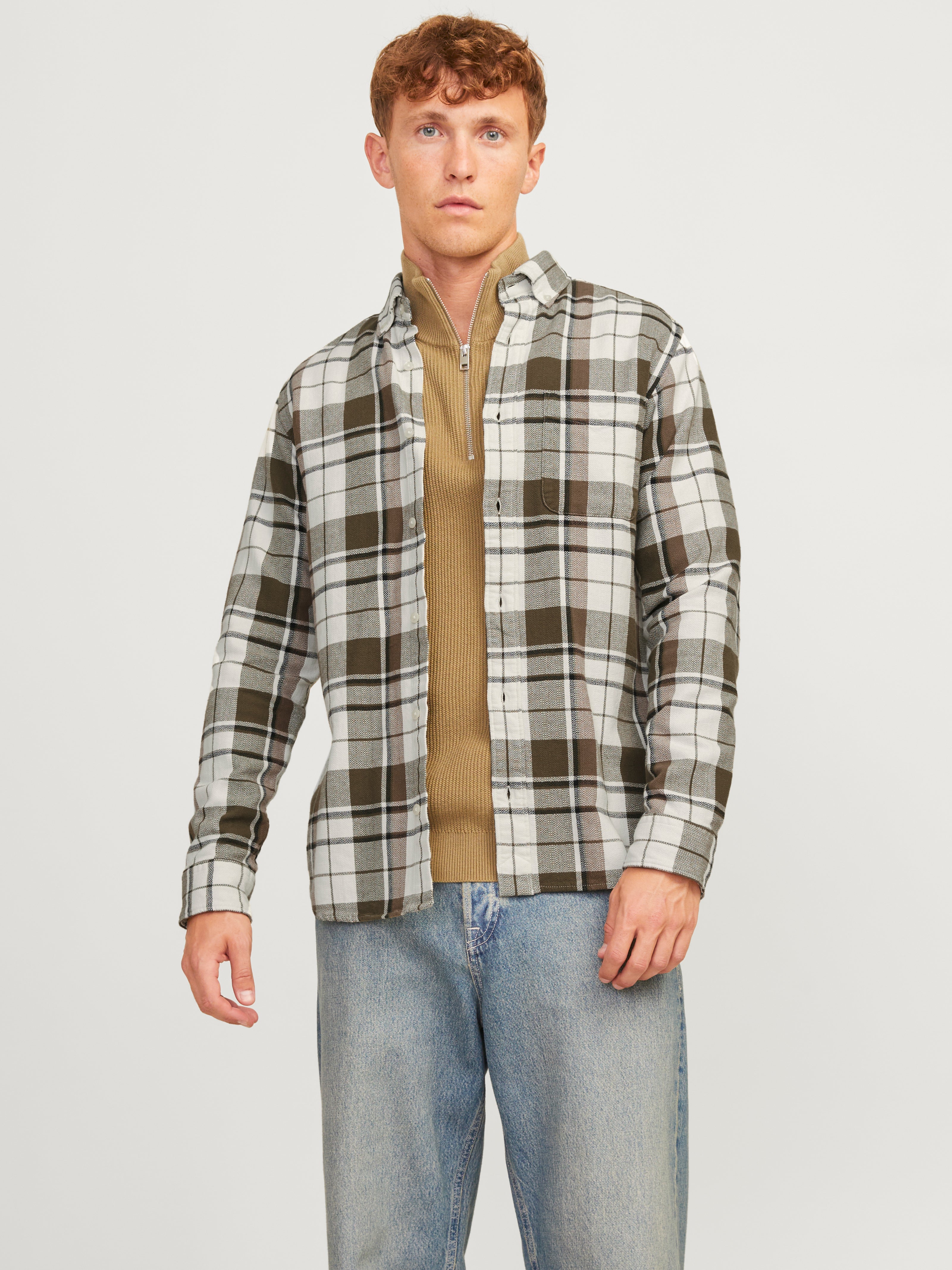 JPRBLUBROOK CHECK STRUCTURE L/S SHIRT SN