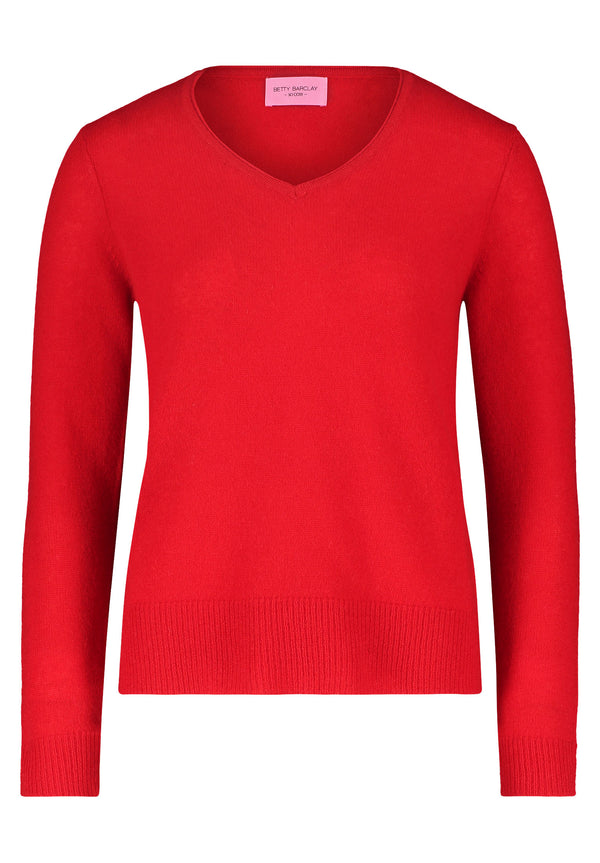 Feinstrickpullover 100 % Kaschmir mit V-Ausschnitt