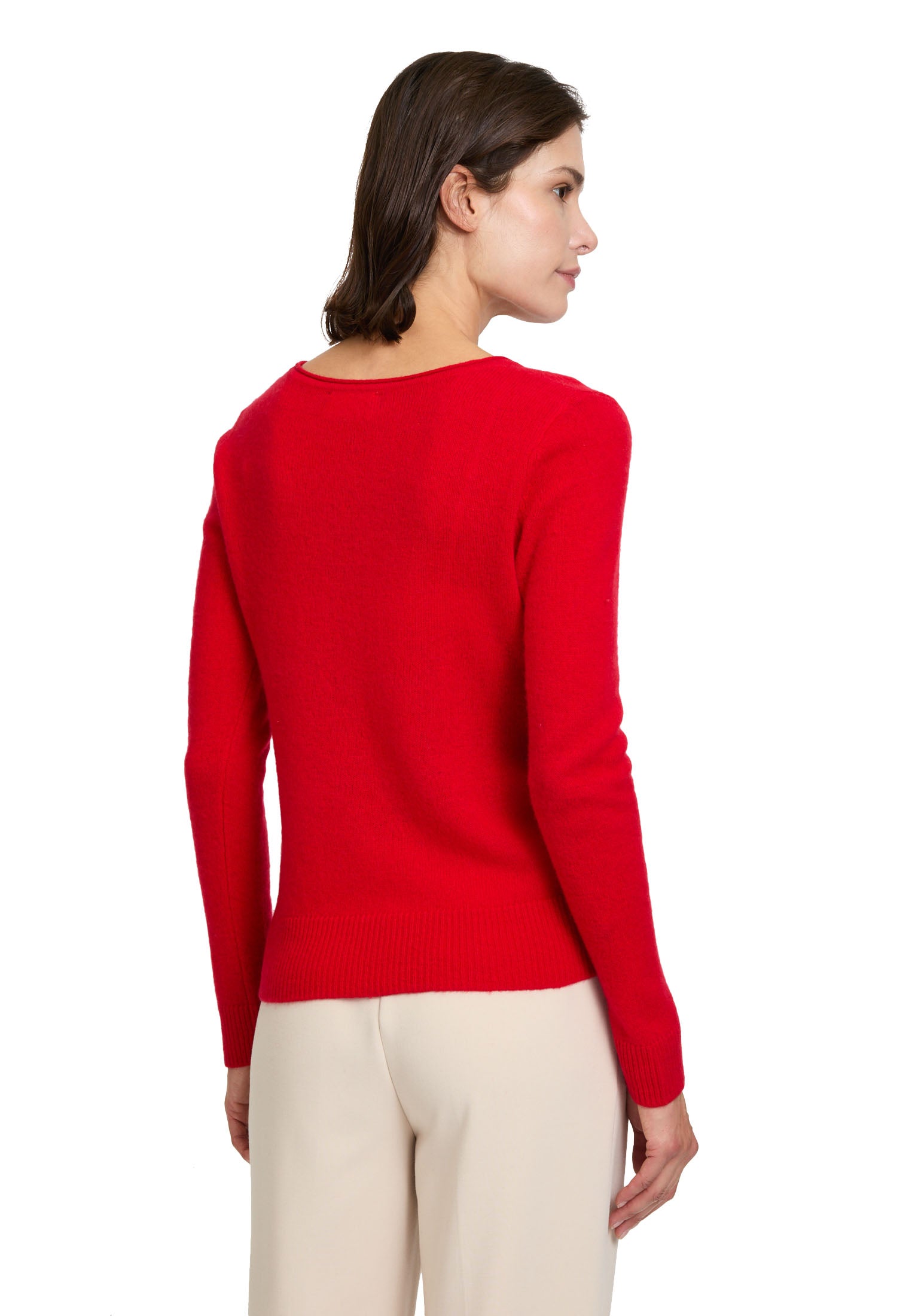 Feinstrickpullover 100 % Kaschmir mit V-Ausschnitt