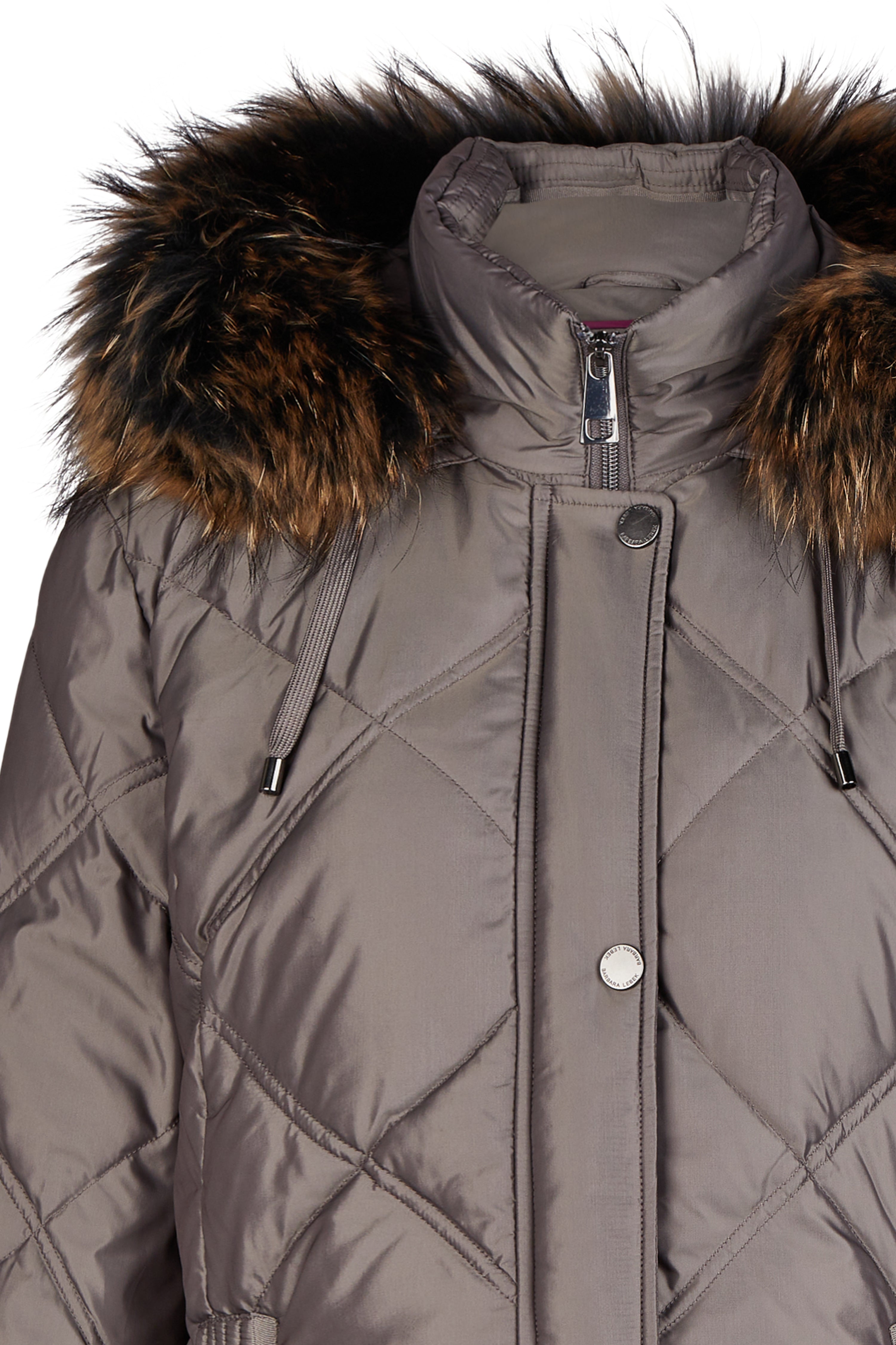 Daunenjacke mit Kapuze und Webpelz