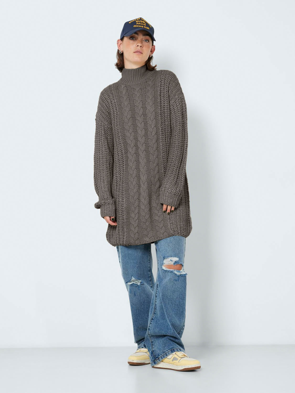 NMLORI L/S HIGH NECK CABLE KNIT DRESS