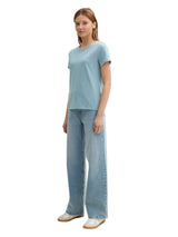 Basic T-Shirt aus Baumwolle mit Print