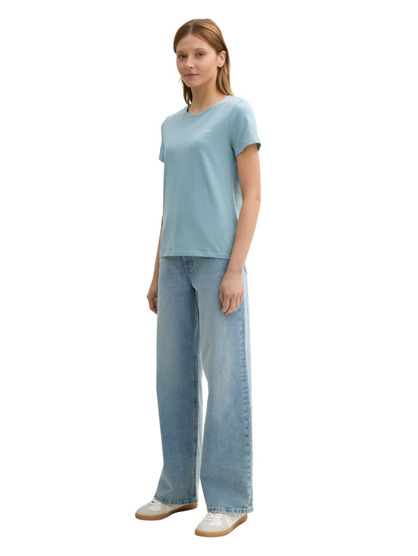Basic T-Shirt aus Baumwolle mit Print