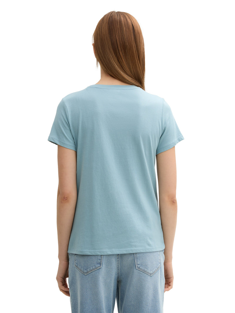 Basic T-Shirt aus Baumwolle mit Print