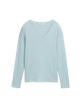 Langarmshirt mit V-Ausschnitt