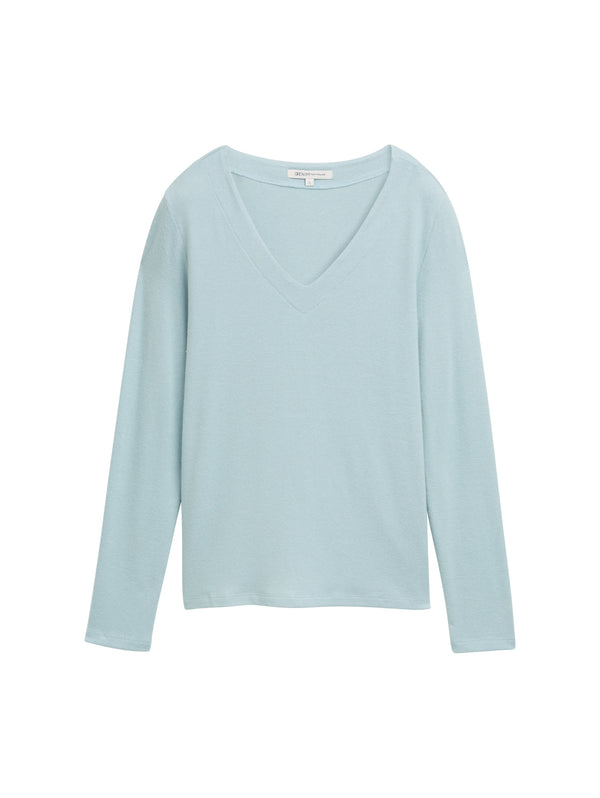 Langarmshirt mit V-Ausschnitt