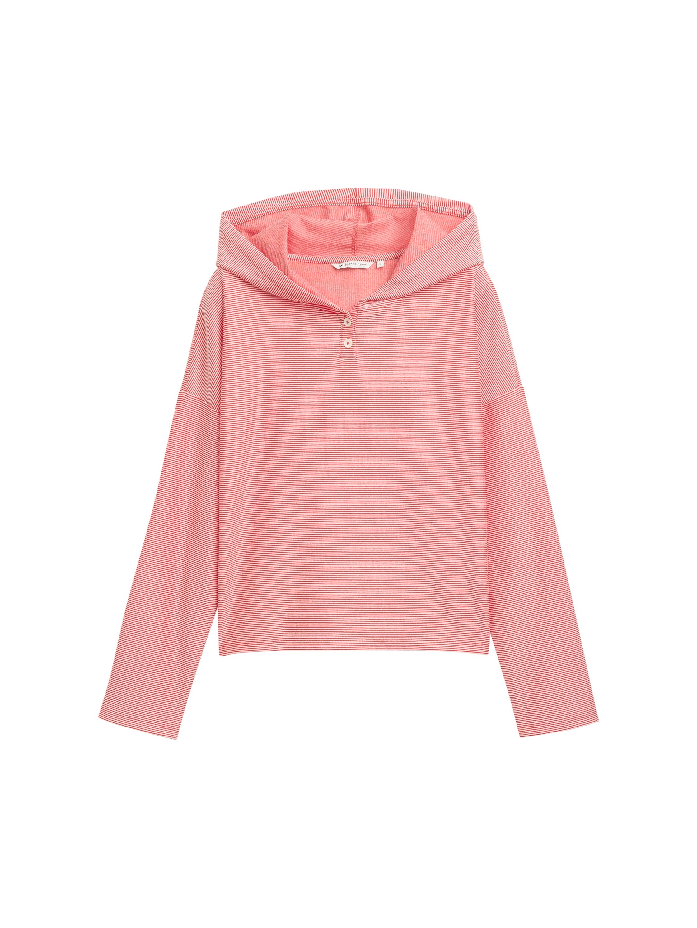 Gestreiftes Langarmshirt mit Kapuze