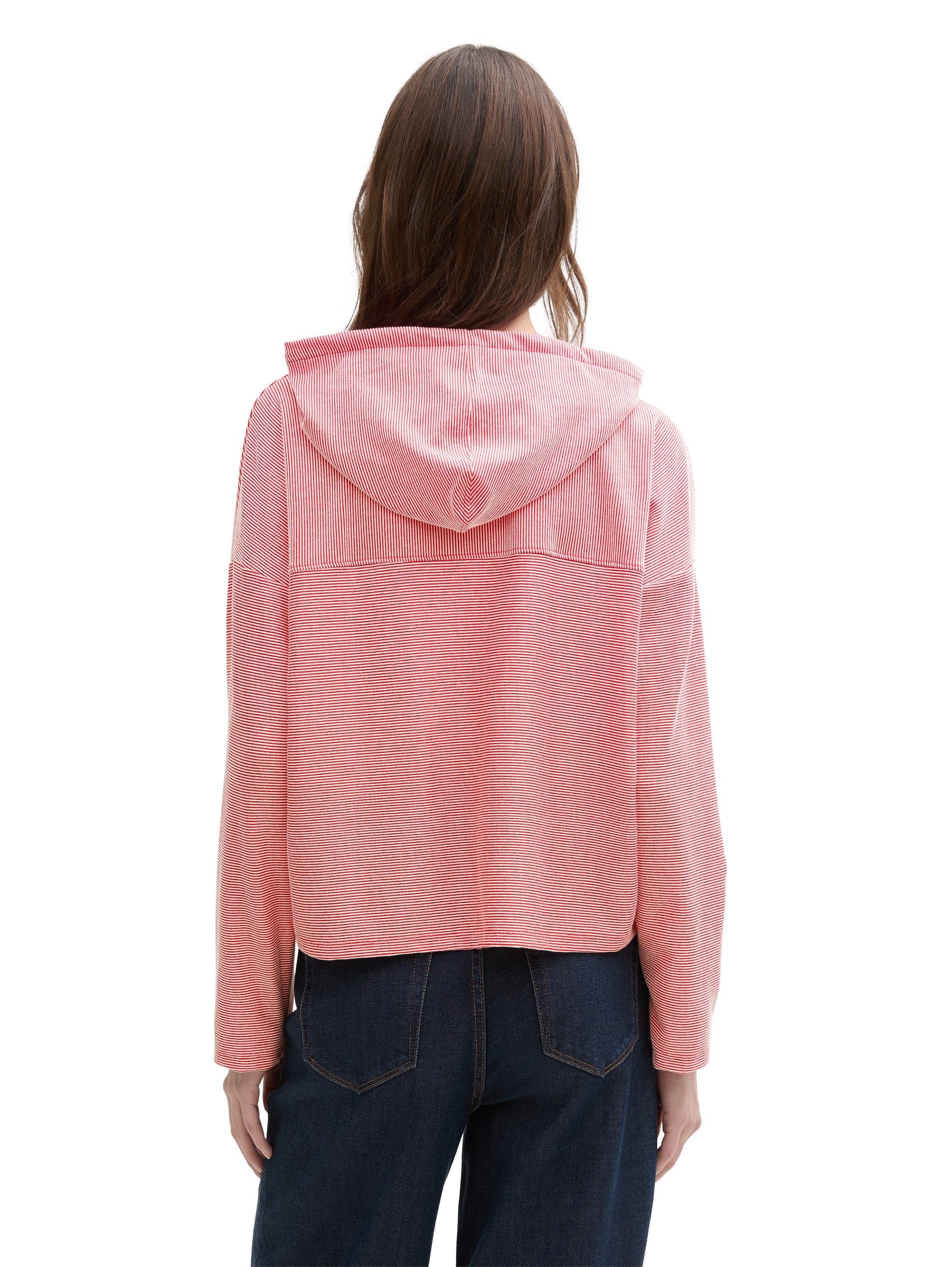 Gestreiftes Langarmshirt mit Kapuze