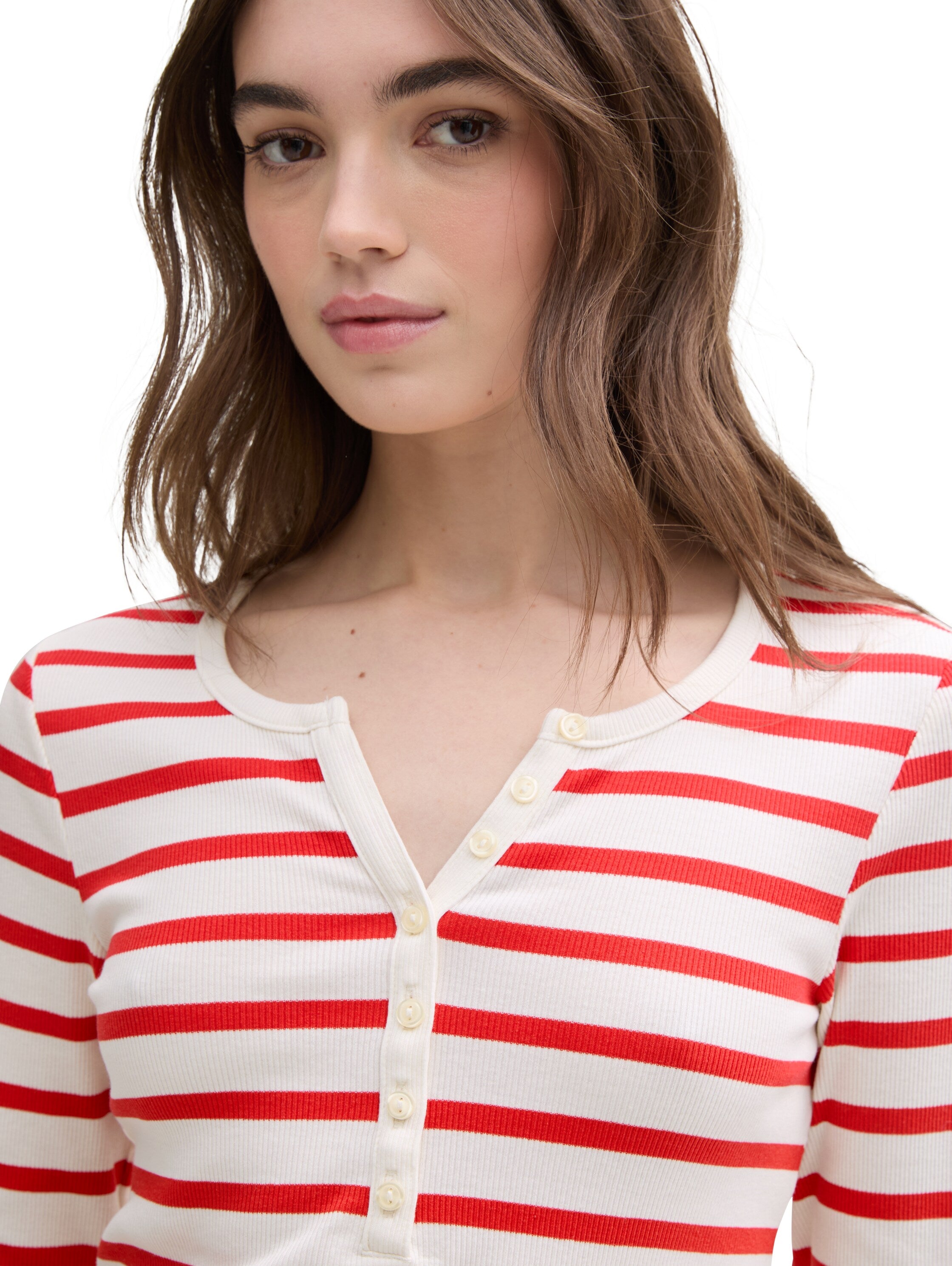 Ripp Henley Langarmshirt