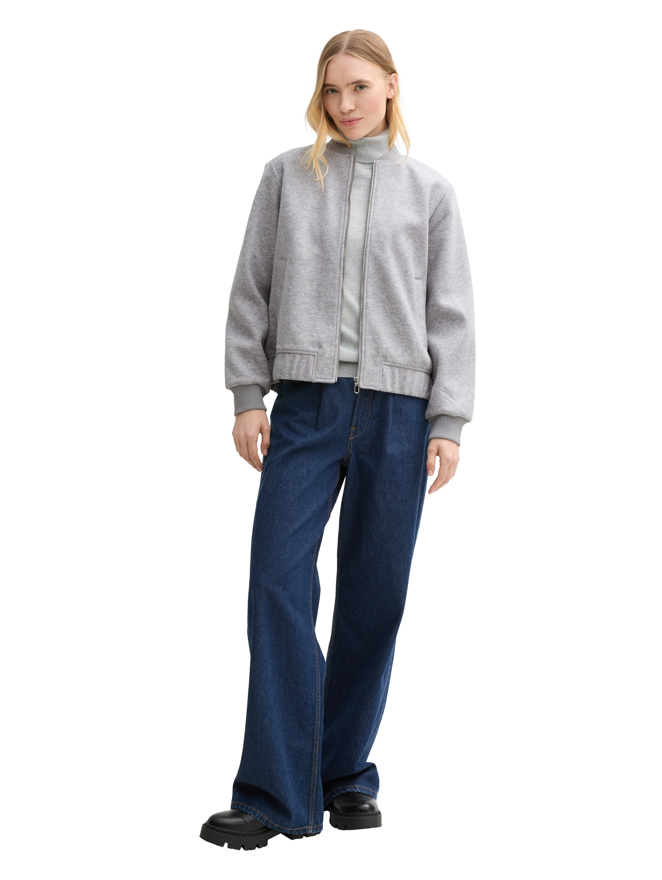 Bomberjacke in Melange-Optik