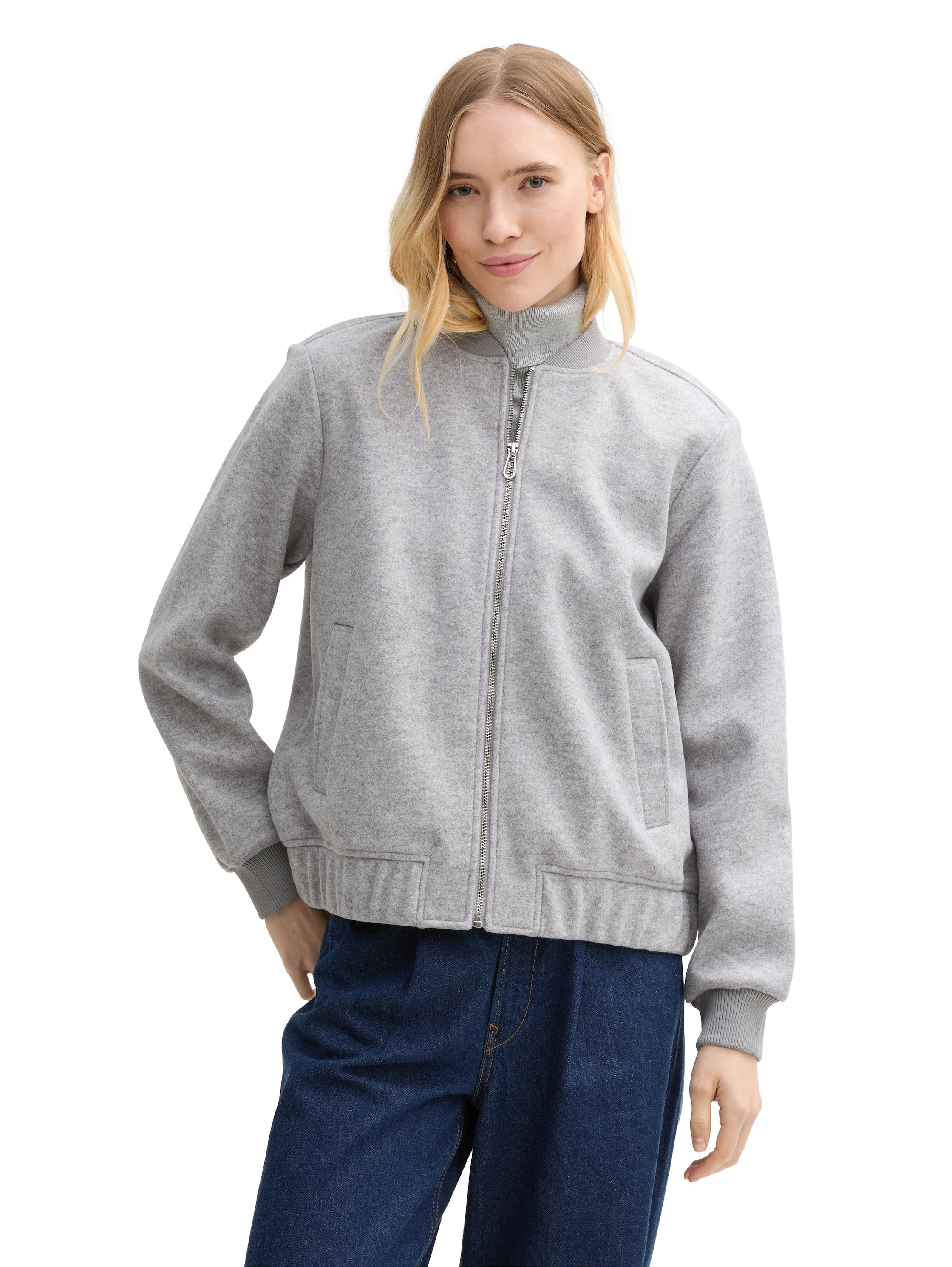 Bomberjacke in Melange-Optik