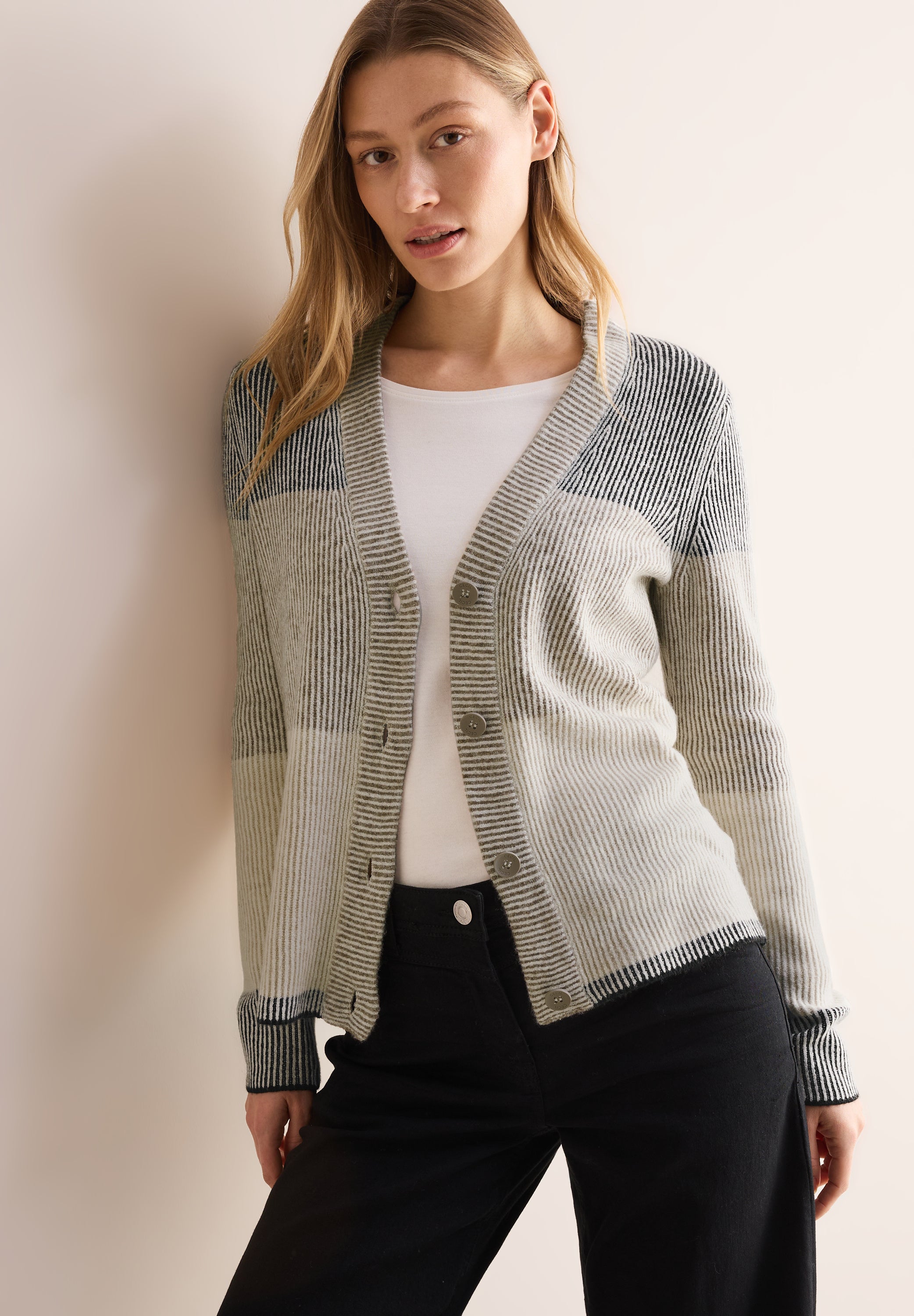 Cardigan mit Blockstreifen