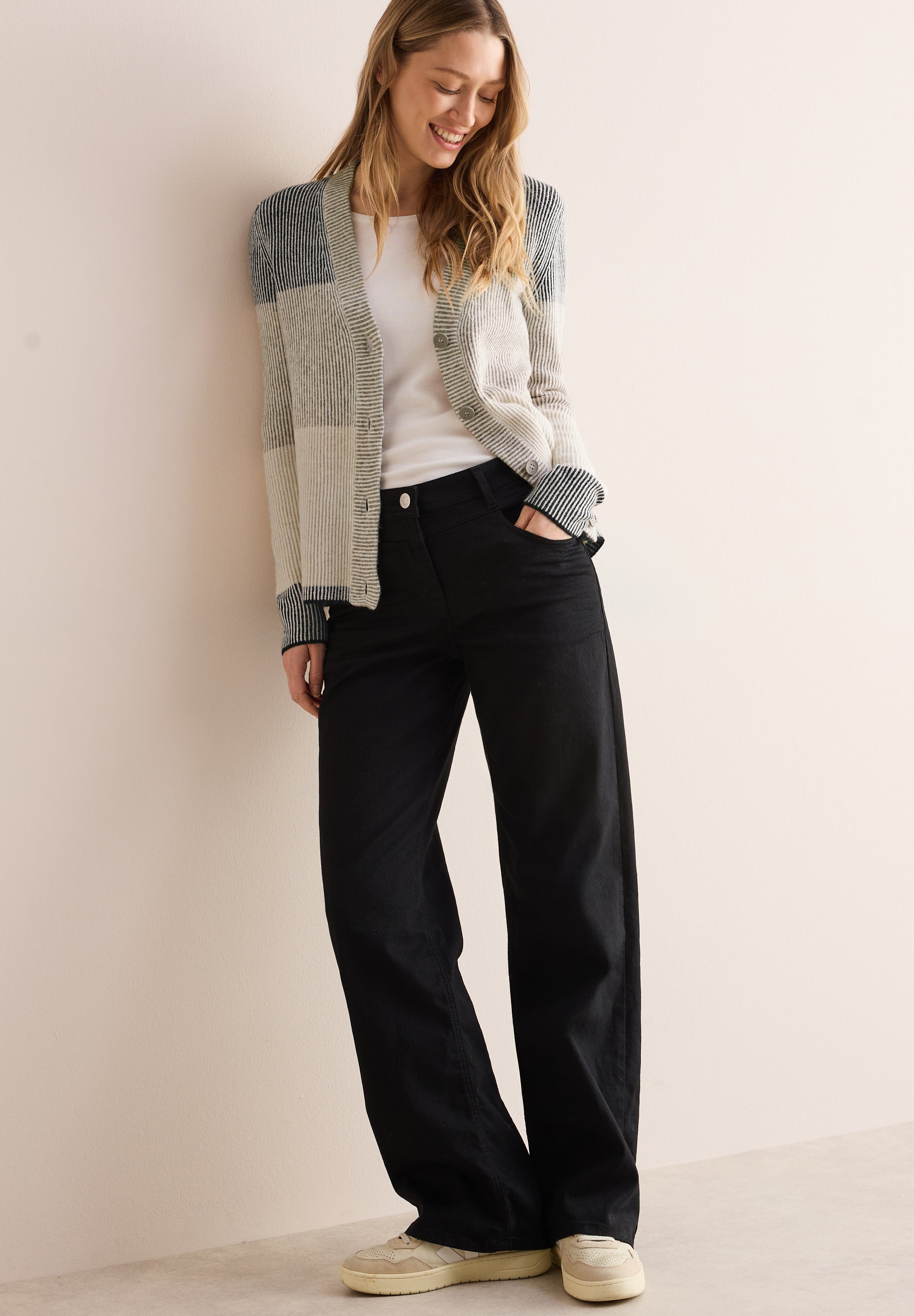 Cardigan mit Blockstreifen