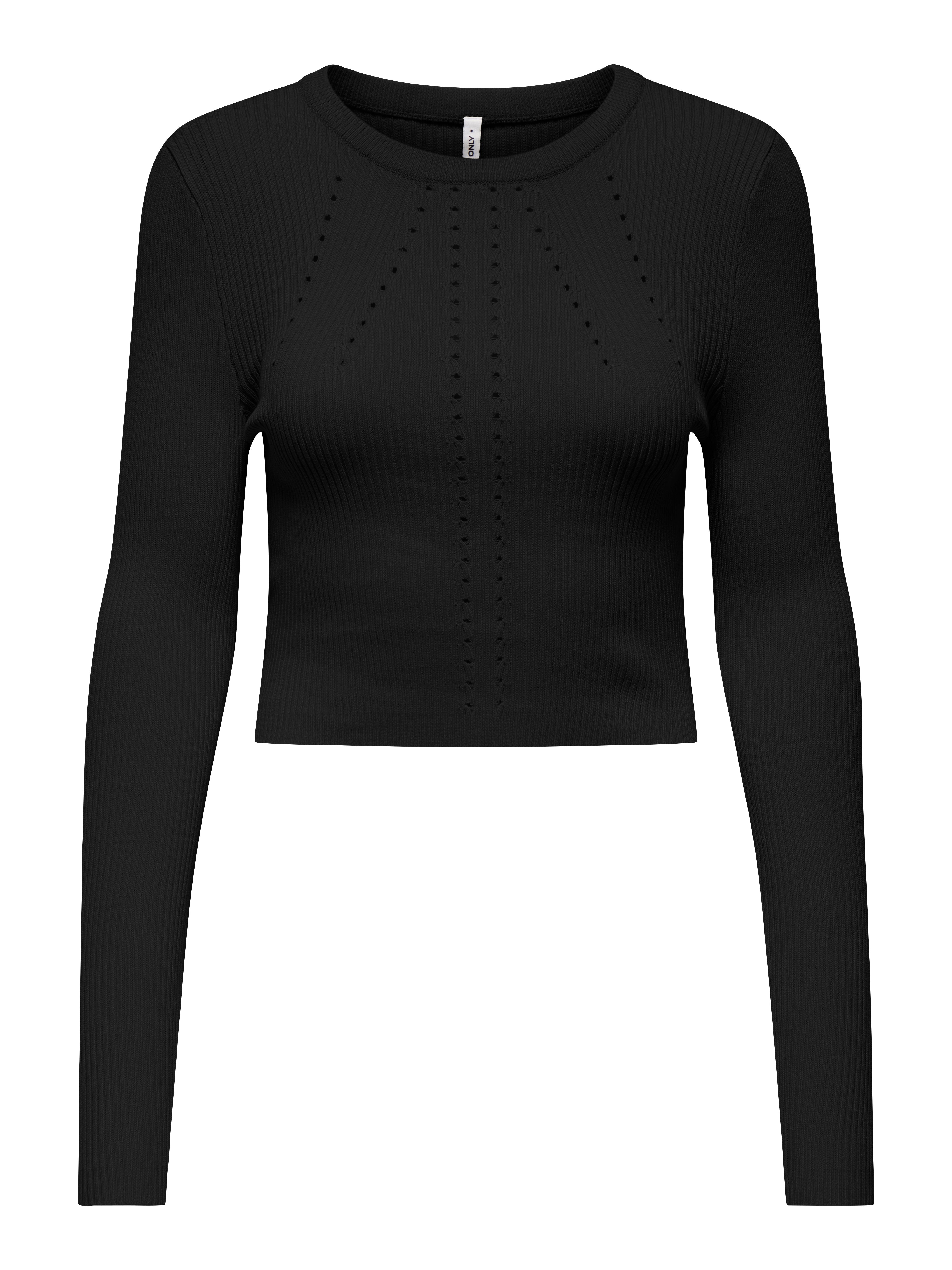 ONLNEW MEDDI LS O-NECK CROPPED CC KNT