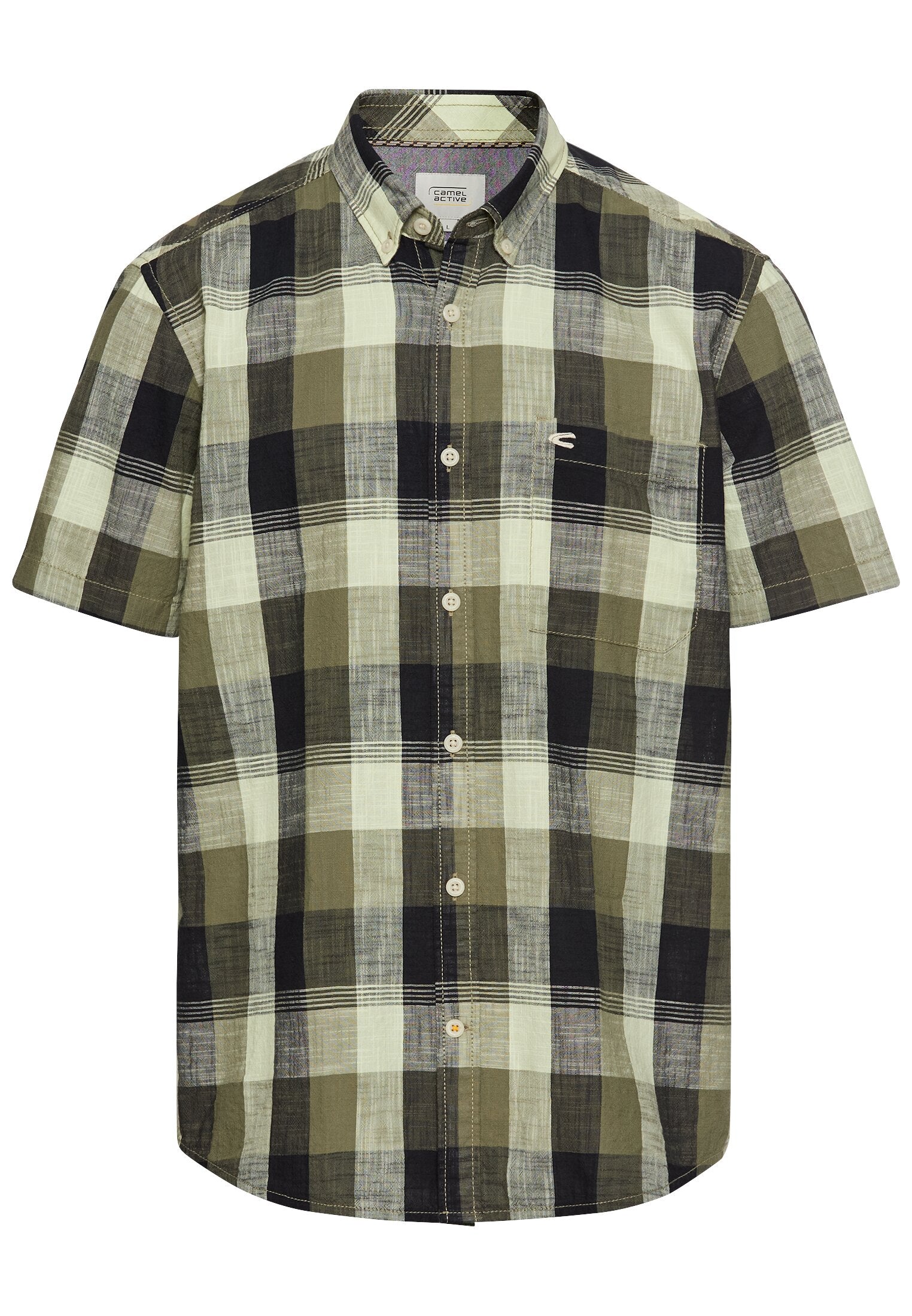 Kariertes Kurzarmhemd aus reiner Baumwolle