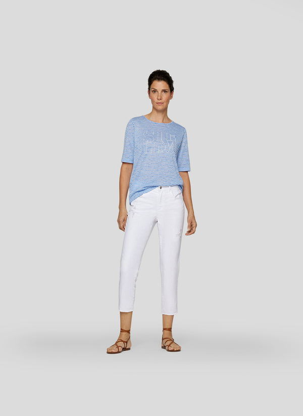 T-Shirt mit dezentem Strass-Schriftzug