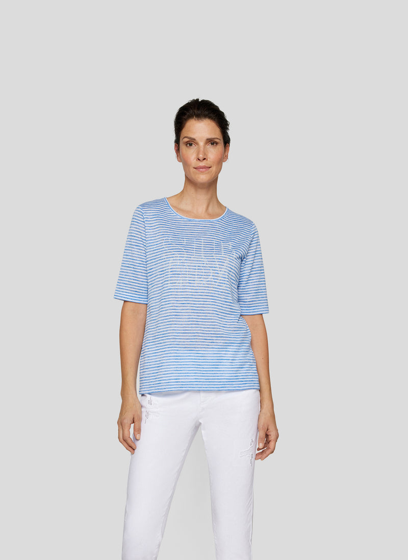 T-Shirt mit dezentem Strass-Schriftzug
