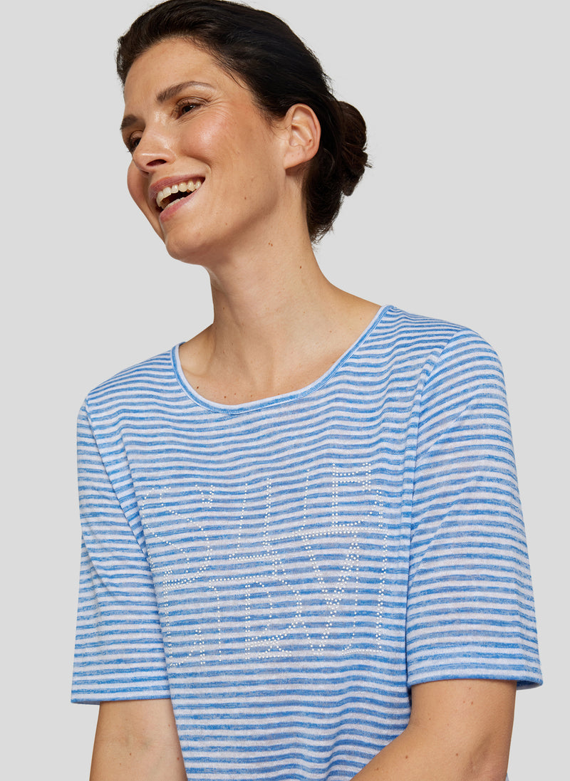 T-Shirt mit dezentem Strass-Schriftzug