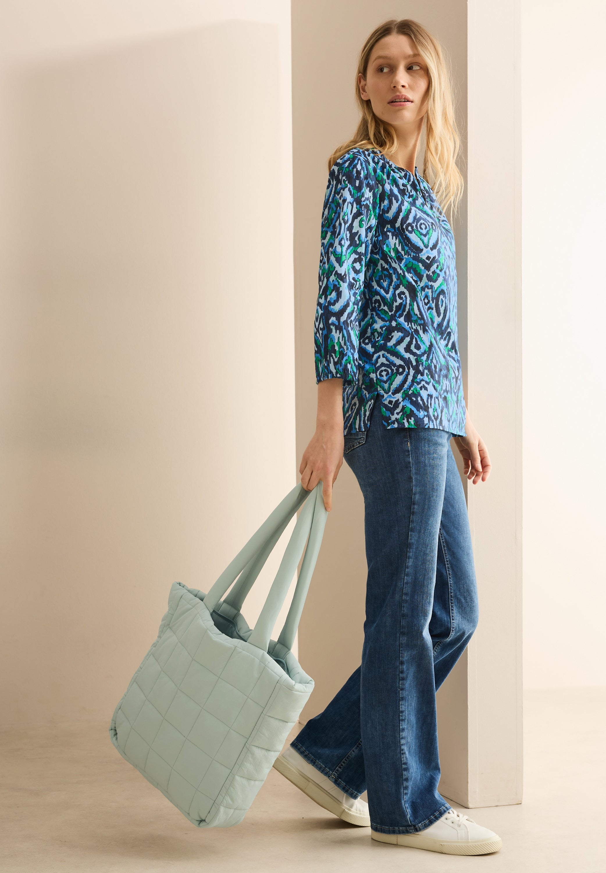 Bedruckte Baumwollbluse