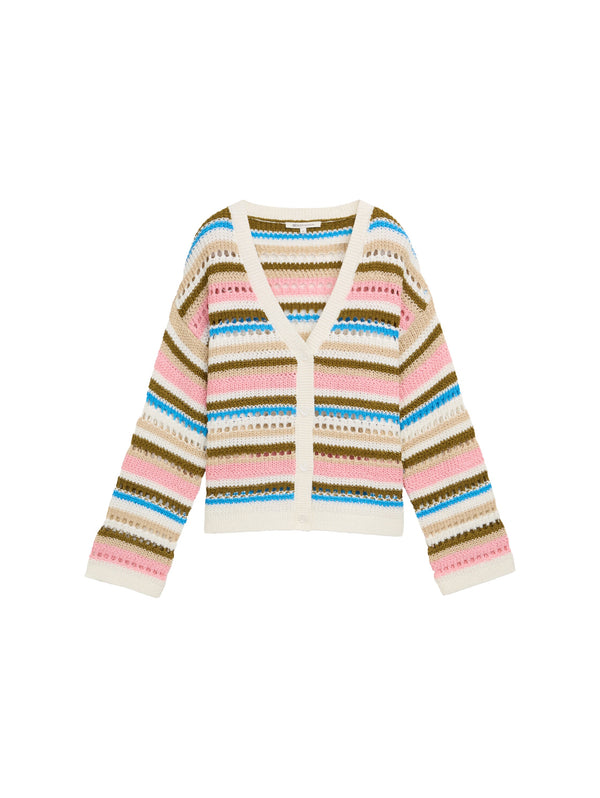 Relaxed Fit Cardigan mit Lochmuster