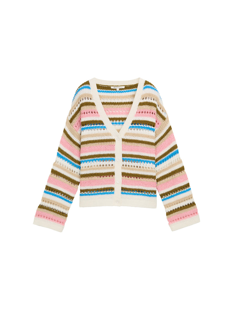 Relaxed Fit Cardigan mit Lochmuster