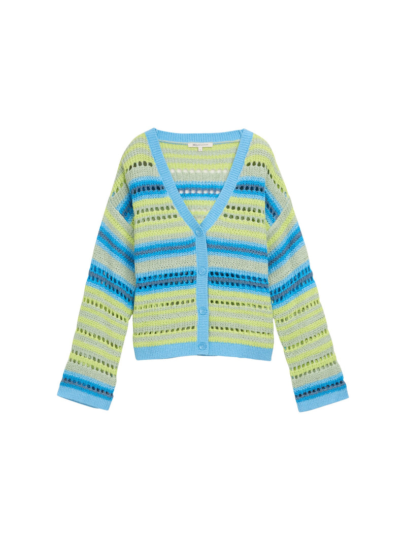 Relaxed Fit Cardigan mit Lochmuster
