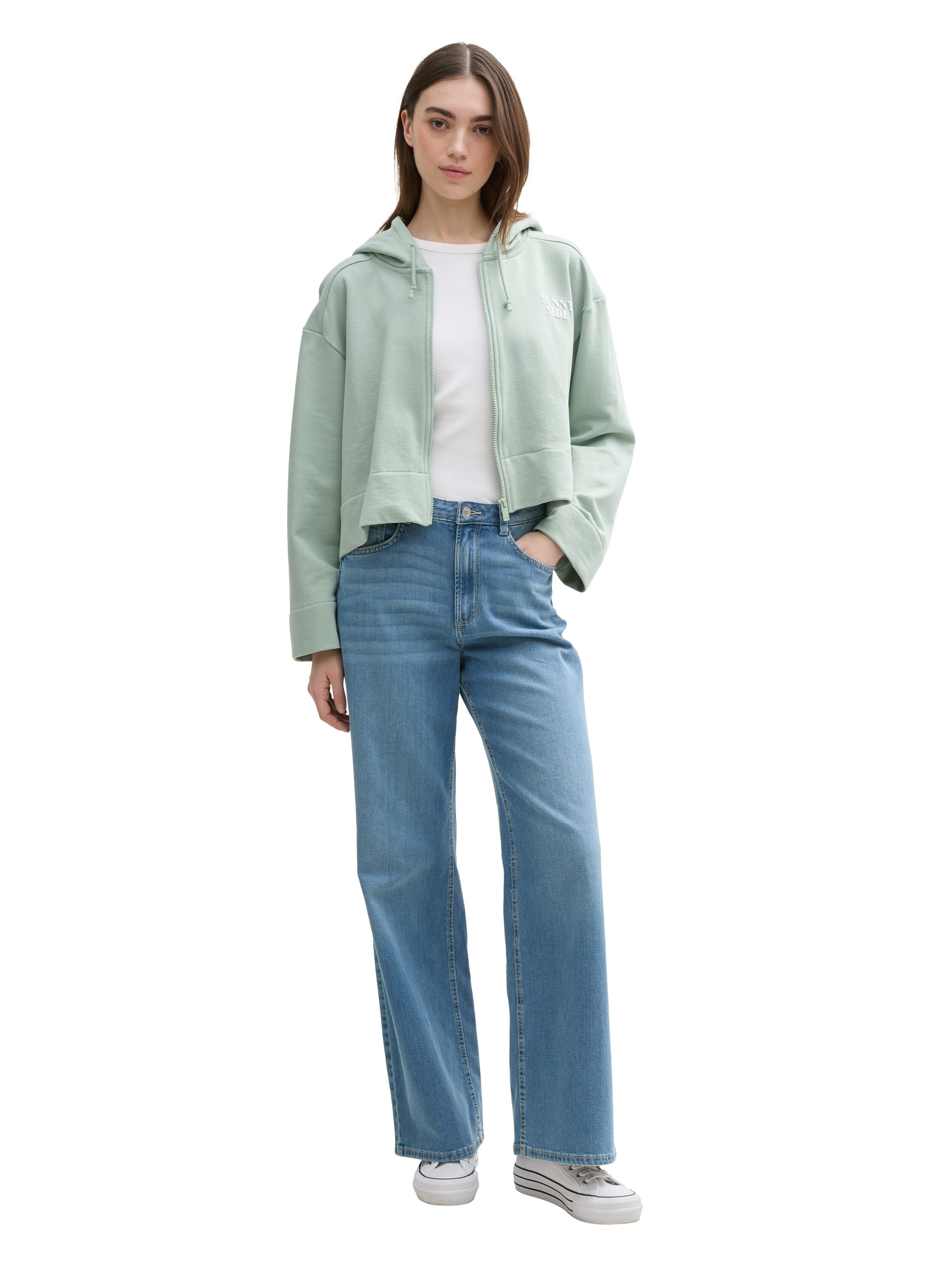 Oversize Hoodie Sweatjacke mit Print