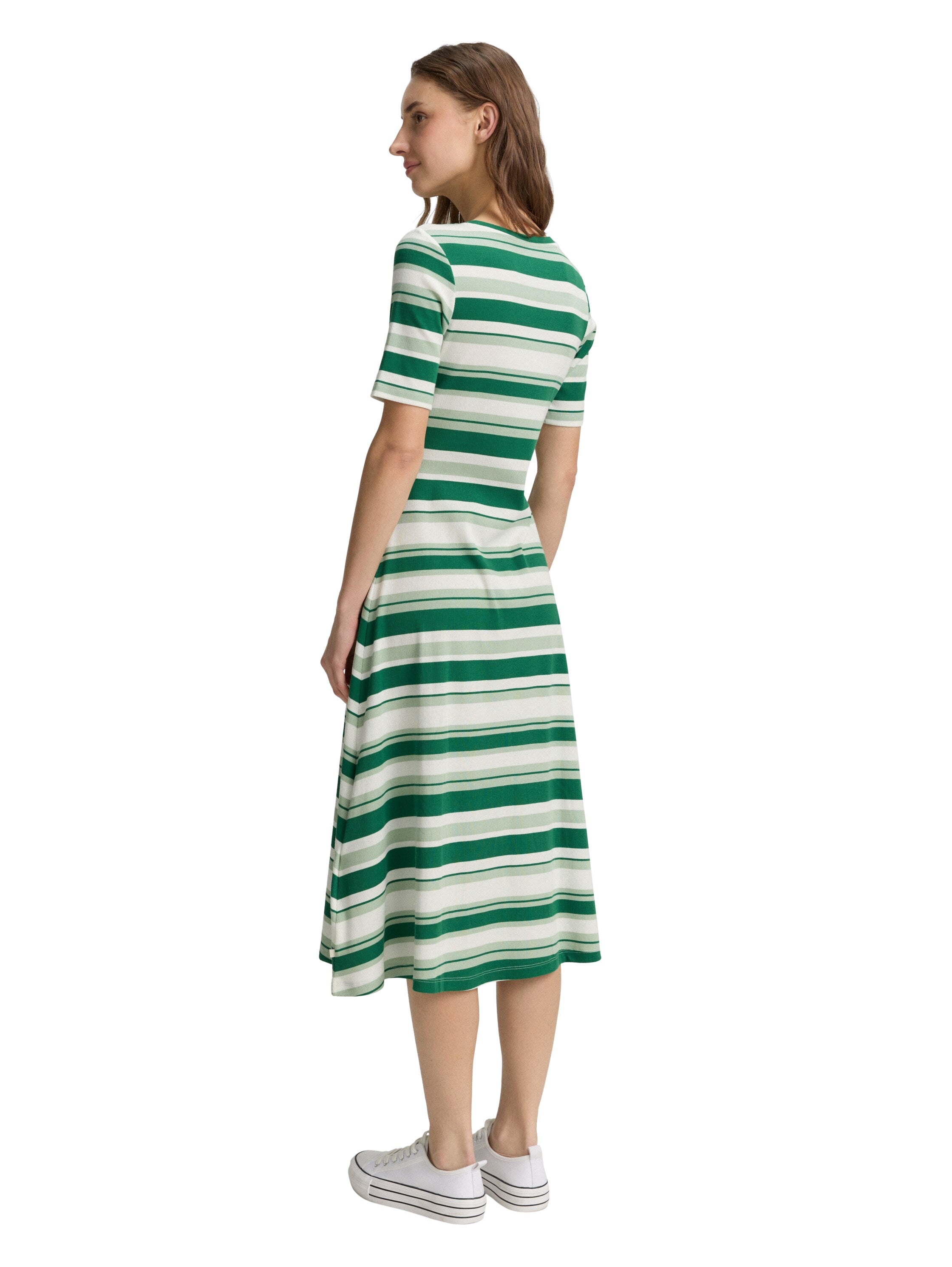 Midi-Kleid mit Streifenmuster