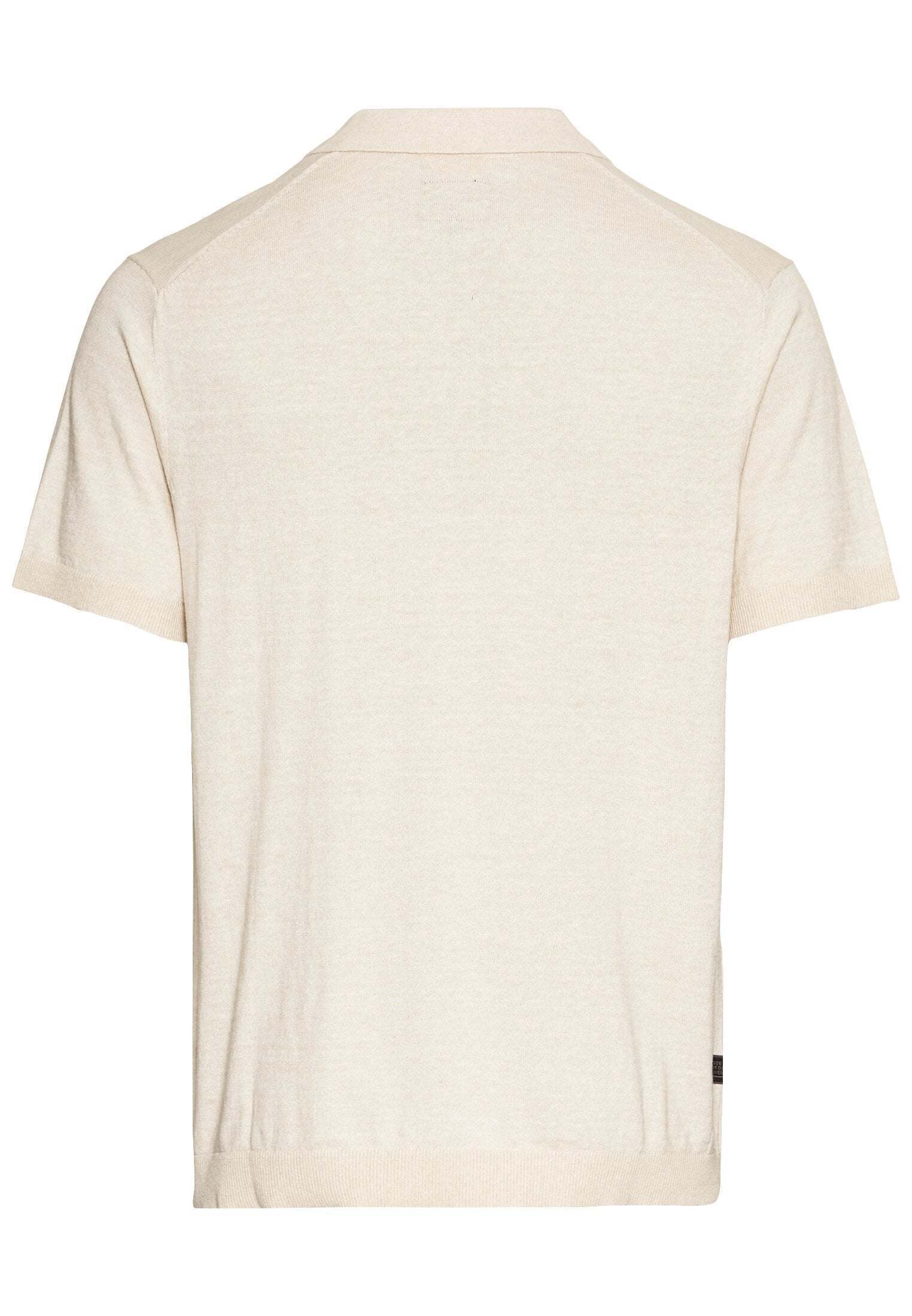 Strick-Poloshirt aus Baumwoll-Leinen-Mix
