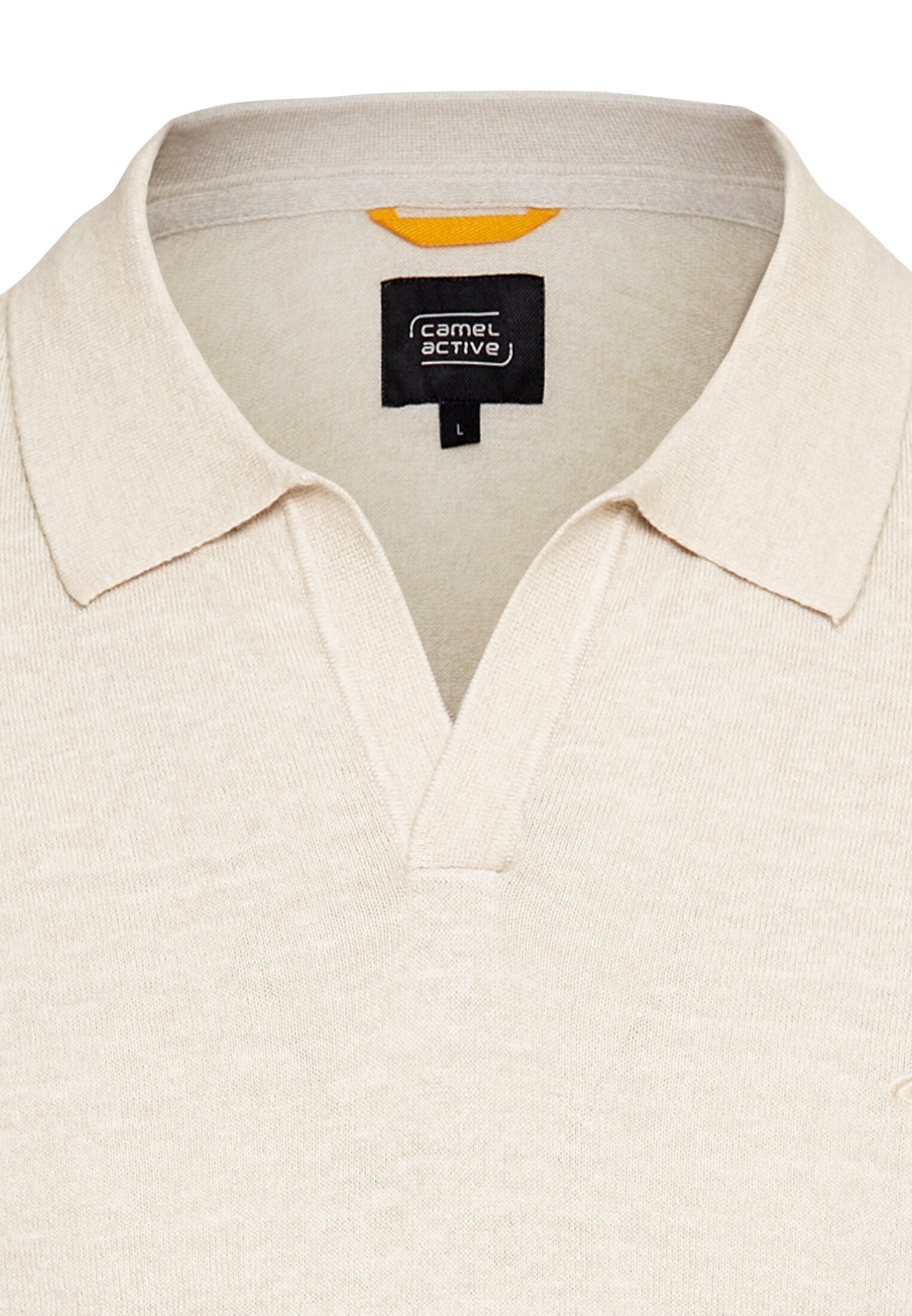 Strick-Poloshirt aus Baumwoll-Leinen-Mix