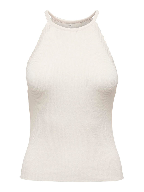 ONLGEMMA SL SCALLOP HLTNECK TOP KNT