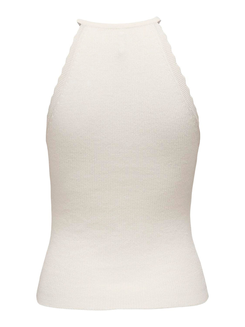 ONLGEMMA SL SCALLOP HLTNECK TOP KNT
