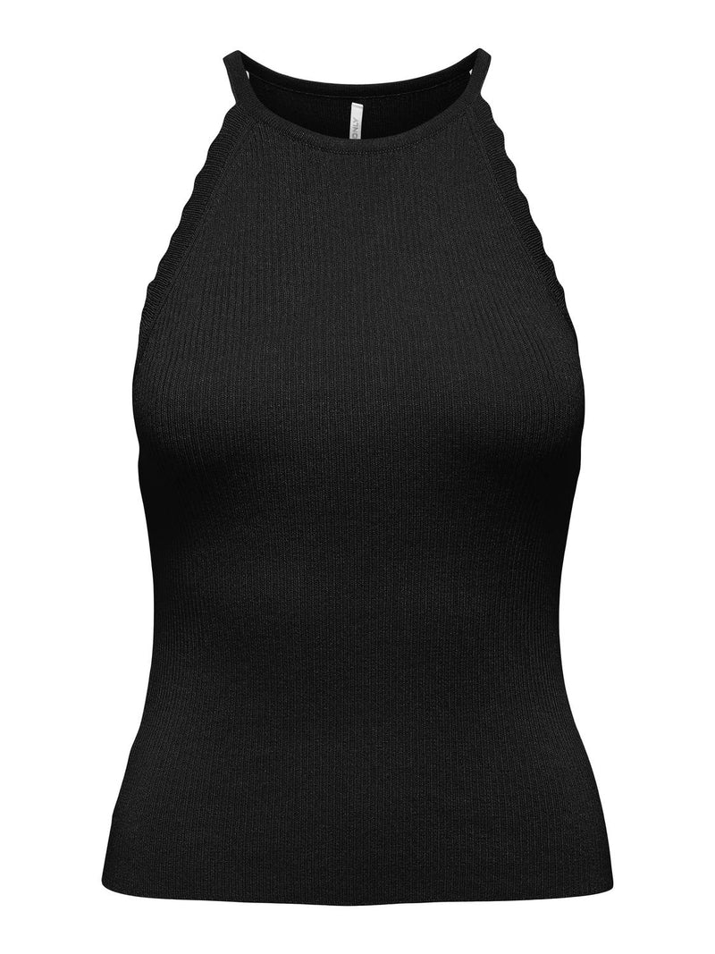 ONLGEMMA SL SCALLOP HLTNECK TOP KNT