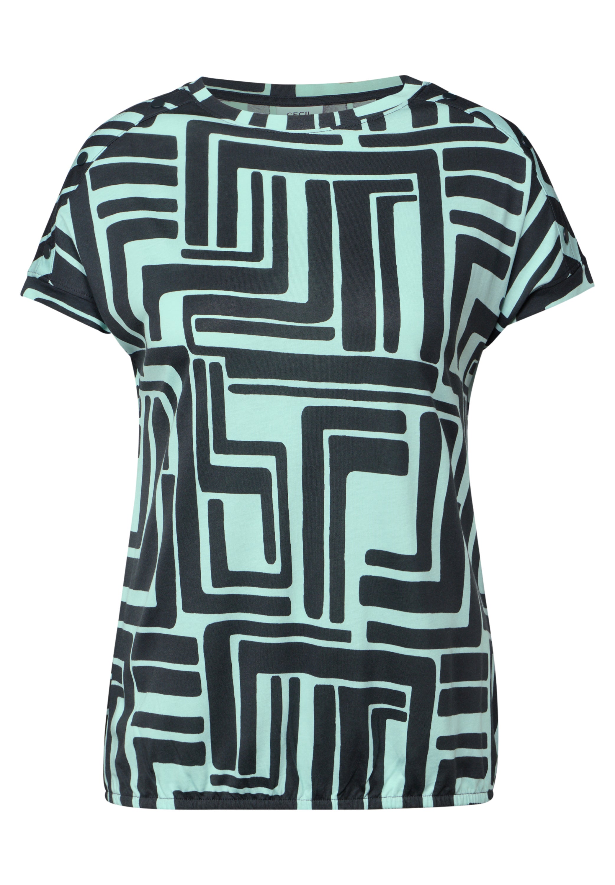 Print-Shirt mit Knopfdetail