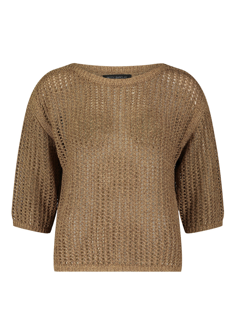 Lochstrick-Pullover